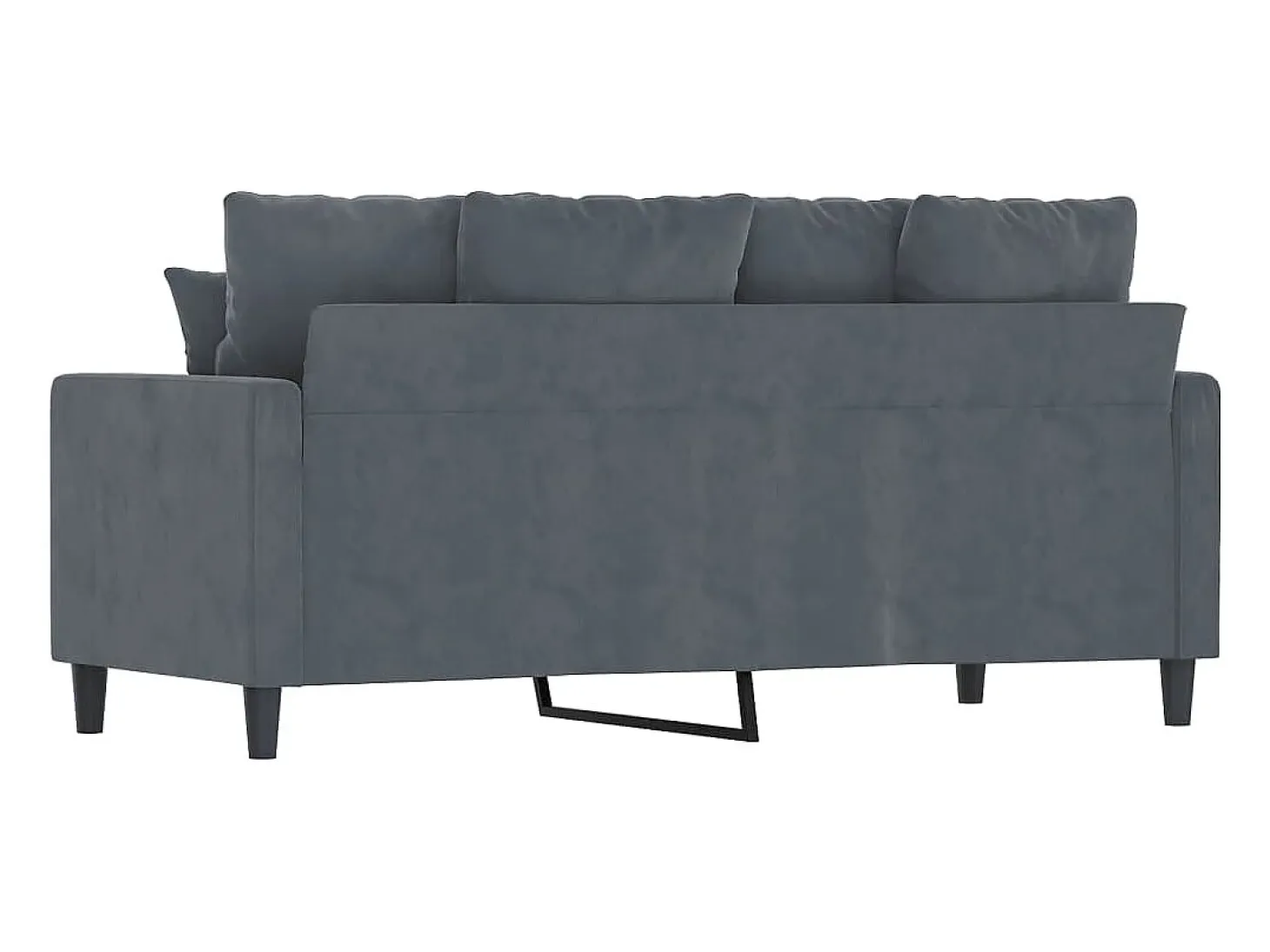 Sofá de 2 plazas de terciopelo gris oscuro 140 cm