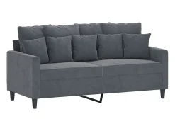 Sofá de 2 plazas de terciopelo gris oscuro 140 cm