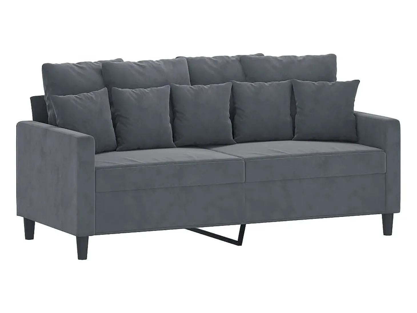 Sofá de 2 plazas de terciopelo gris oscuro 140 cm