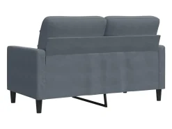 Sofá de 2 plazas de terciopelo gris oscuro 120 cm