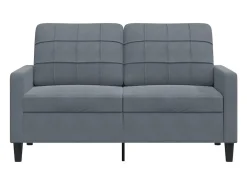 Sofá de 2 plazas de terciopelo gris oscuro 120 cm