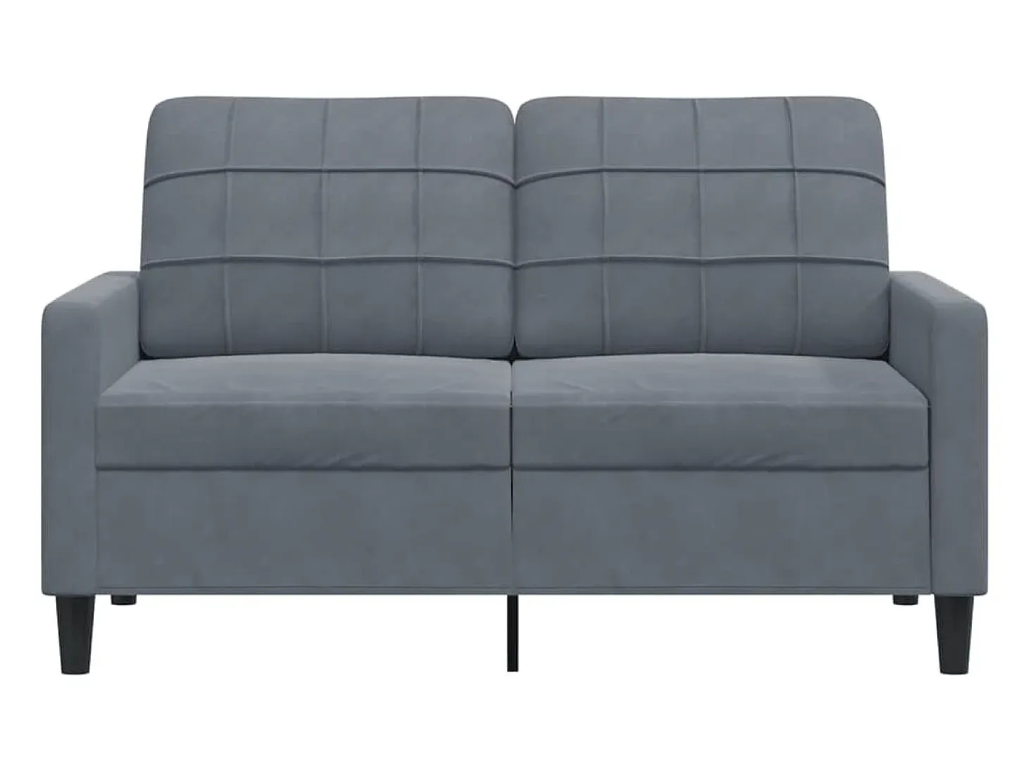 Sofá de 2 plazas de terciopelo gris oscuro 120 cm