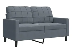 Sofá de 2 plazas de terciopelo gris oscuro 120 cm
