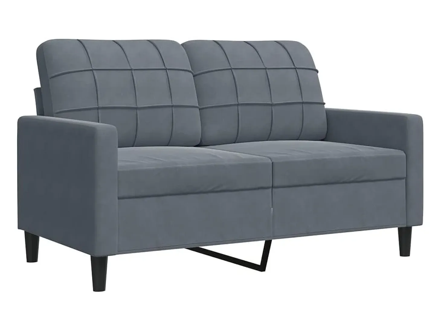 Sofá de 2 plazas de terciopelo gris oscuro 120 cm