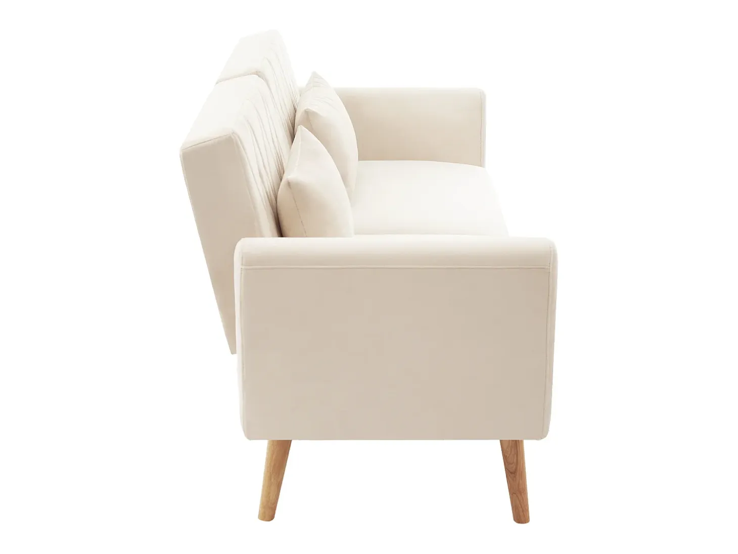 Sofá de 2 plazas de terciopelo beige, con respaldo y reposabrazos ajustables, de diseño moderno, para salón o dormitorio