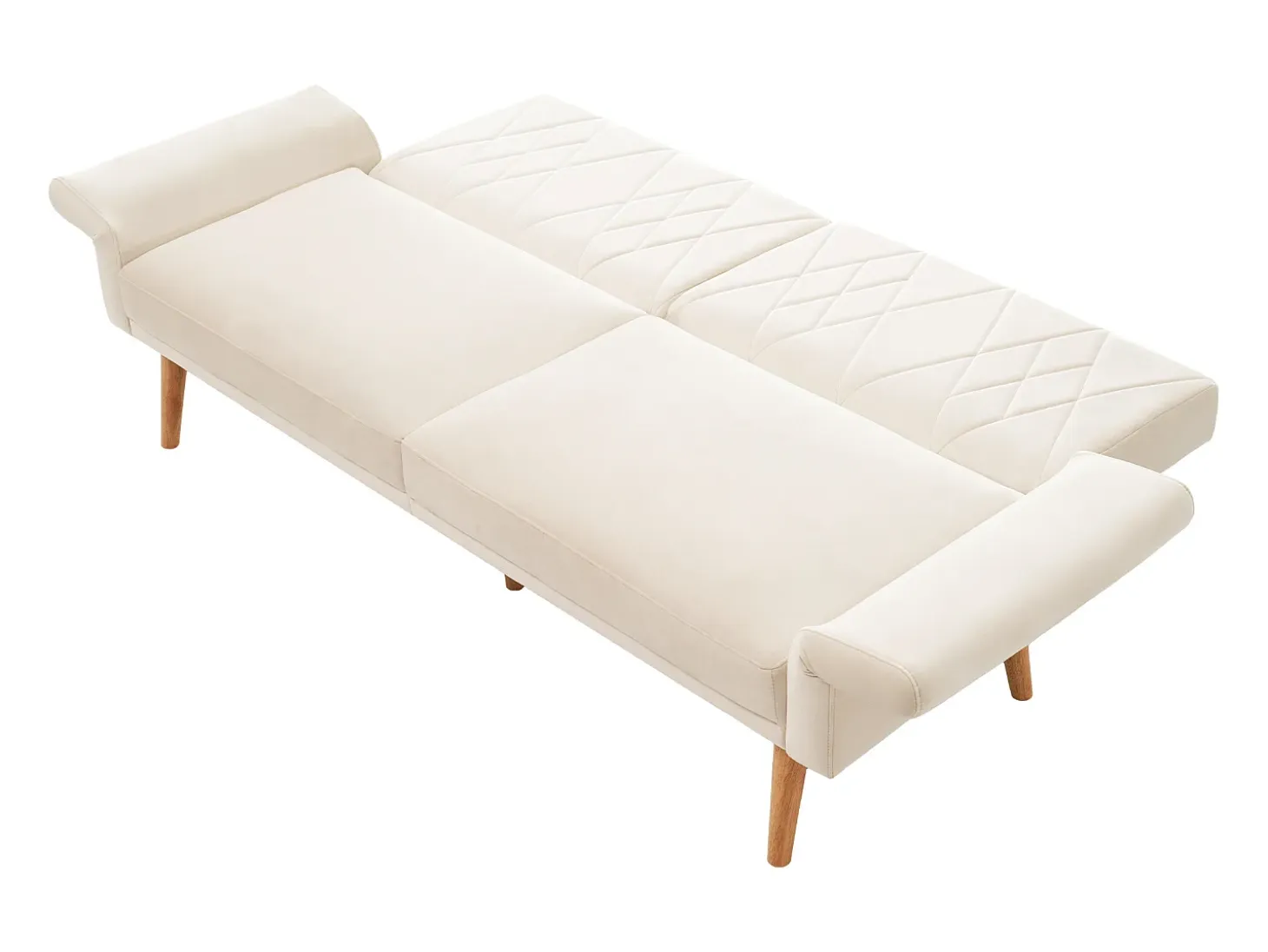 Sofá de 2 plazas de terciopelo beige, con respaldo y reposabrazos ajustables, de diseño moderno, para salón o dormitorio