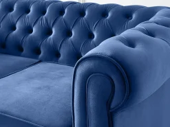 Sofá de 2 plazas de terciopelo Azul real CHESTERFIELD