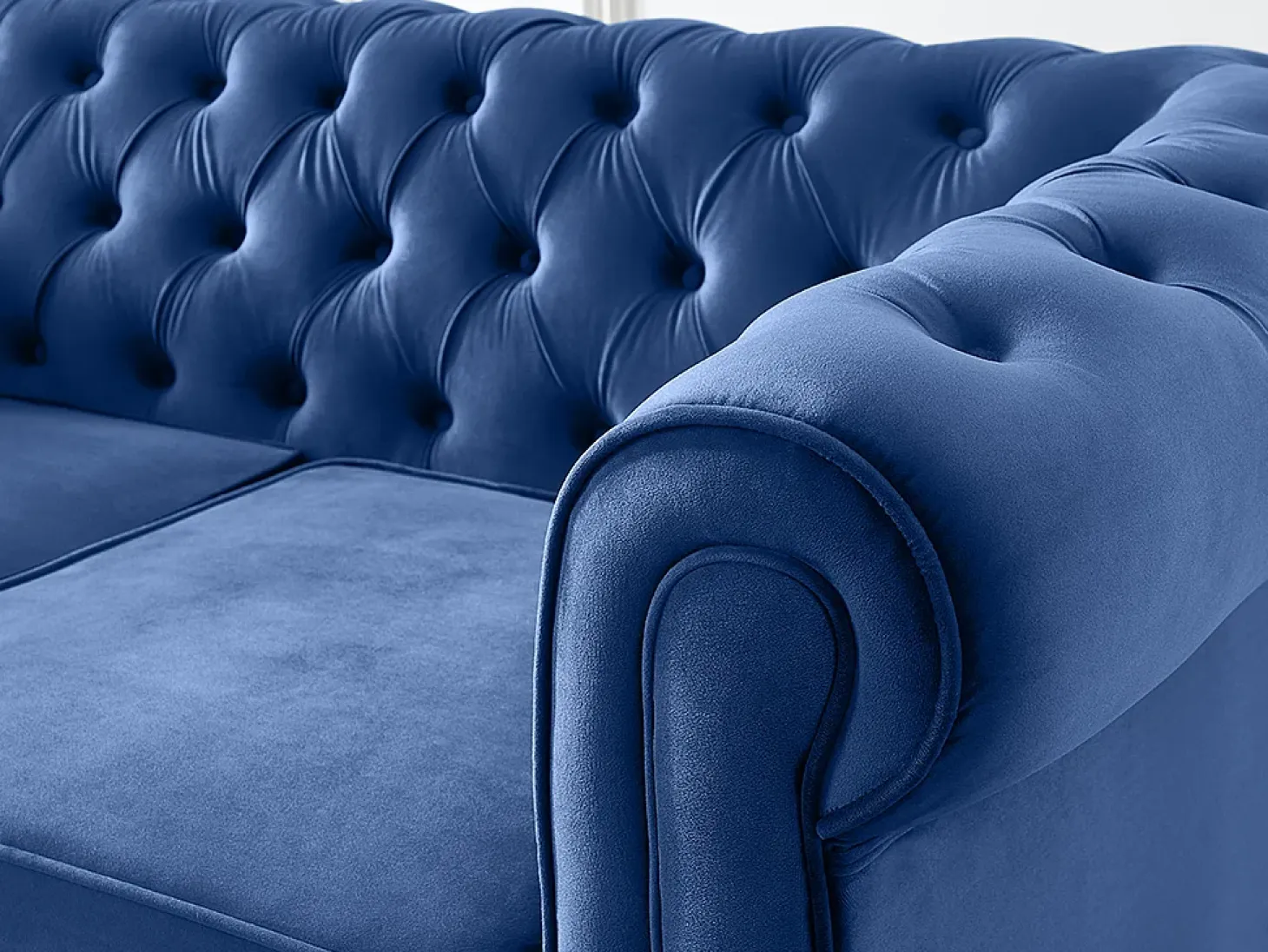 Sofá de 2 plazas de terciopelo Azul real CHESTERFIELD