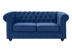 Sofá de 2 plazas de terciopelo Azul real CHESTERFIELD