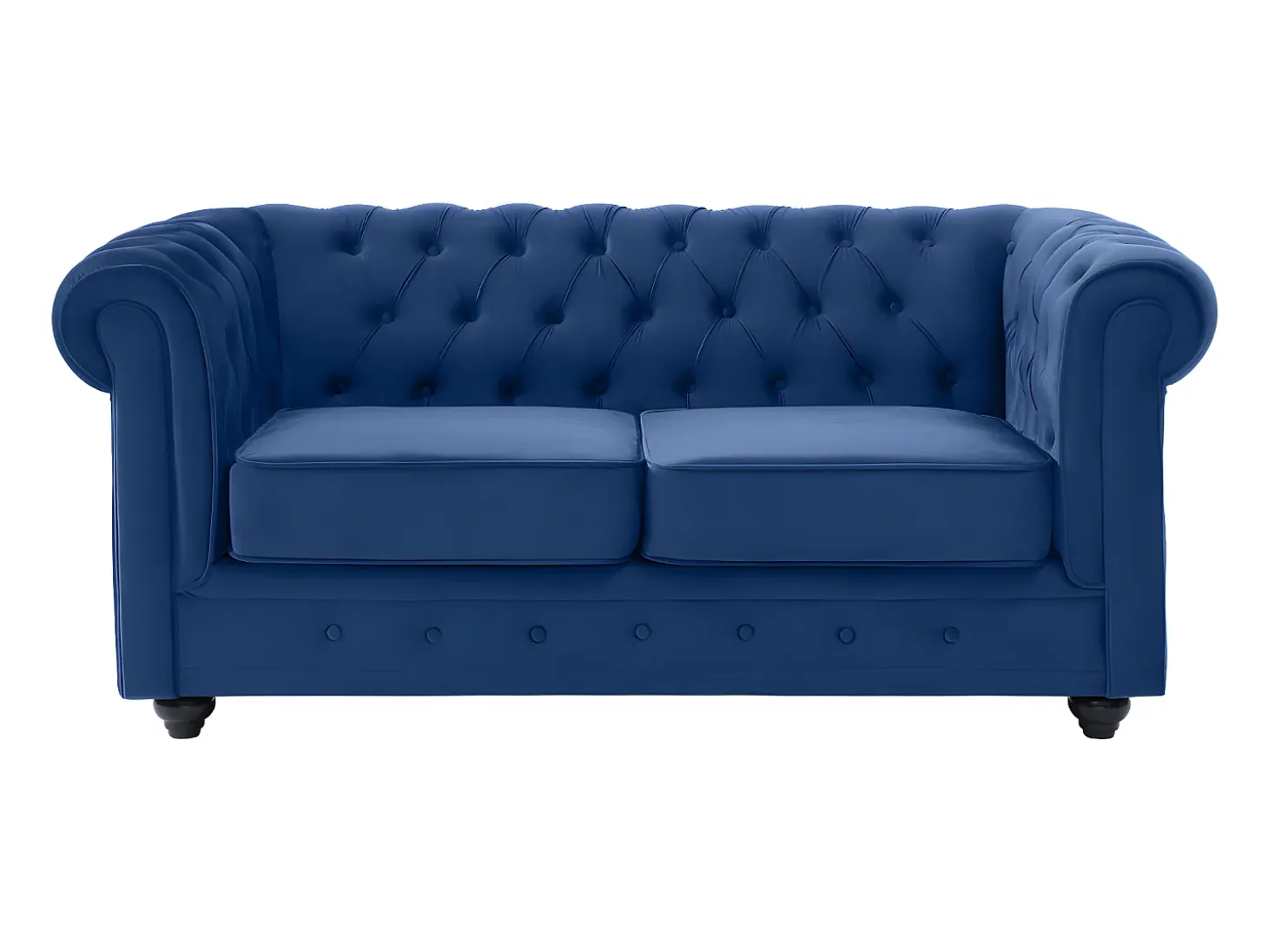 Sofá de 2 plazas de terciopelo Azul real CHESTERFIELD
