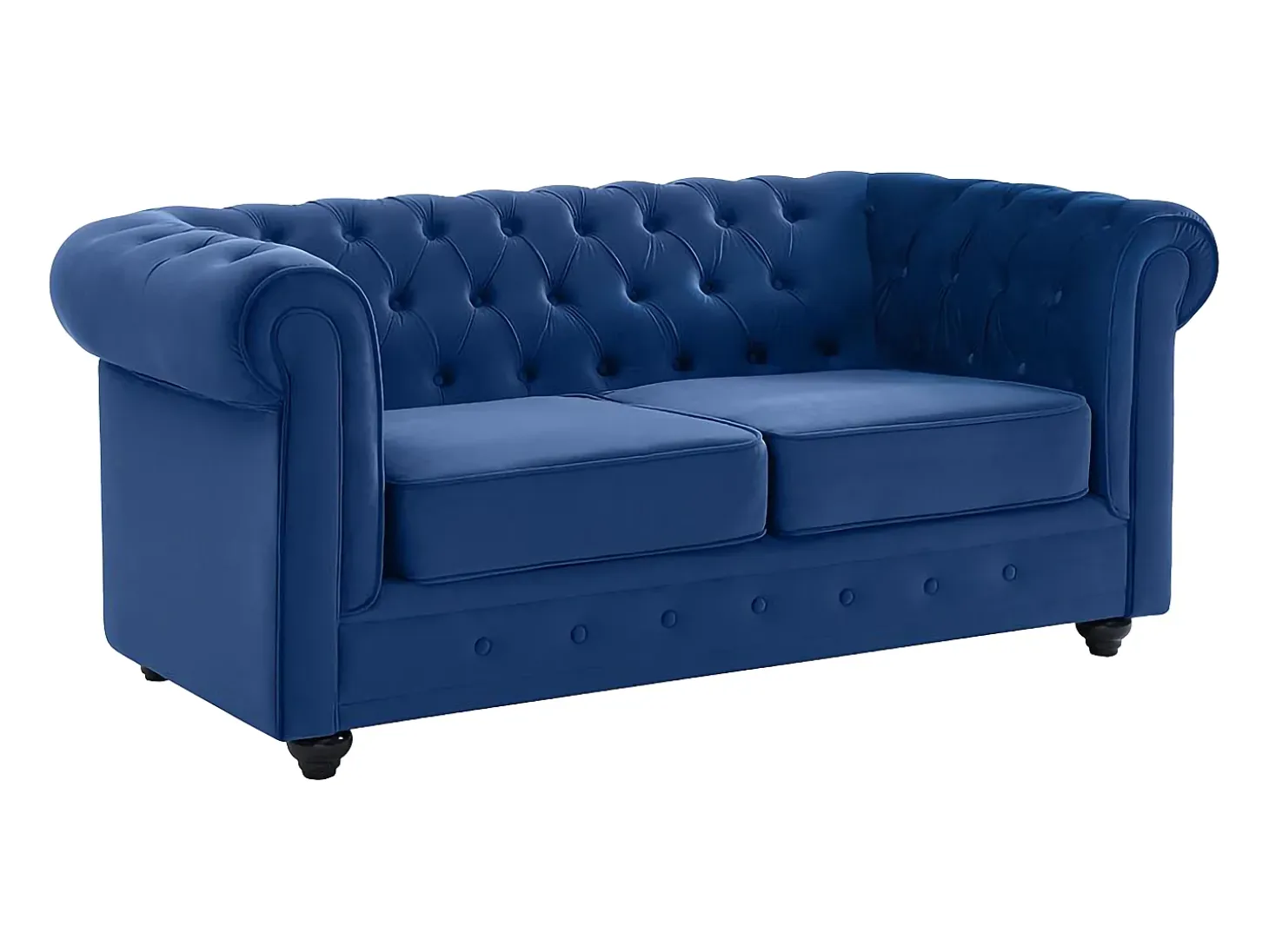 Sofá de 2 plazas de terciopelo Azul real CHESTERFIELD