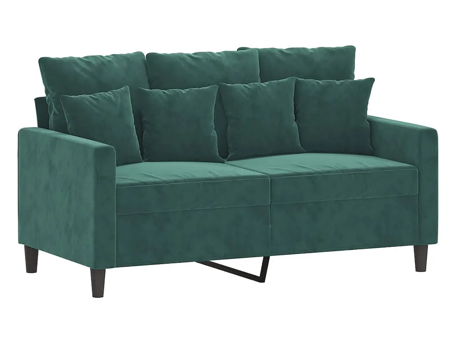 Sofá de 2 plazas de terciopelo verde oscuro 120 cm