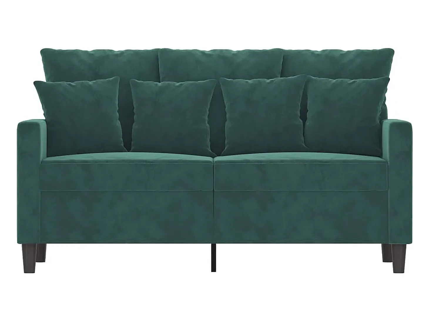 Sofá de 2 plazas de terciopelo verde oscuro 120 cm