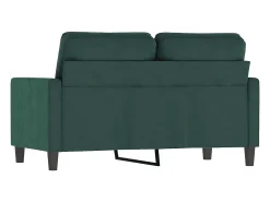 Sofá de 2 plazas de terciopelo verde oscuro 120 cm