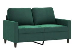 Sofá de 2 plazas de terciopelo verde oscuro 120 cm