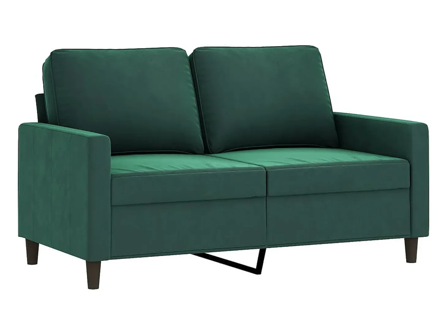 Sofá de 2 plazas de terciopelo verde oscuro 120 cm