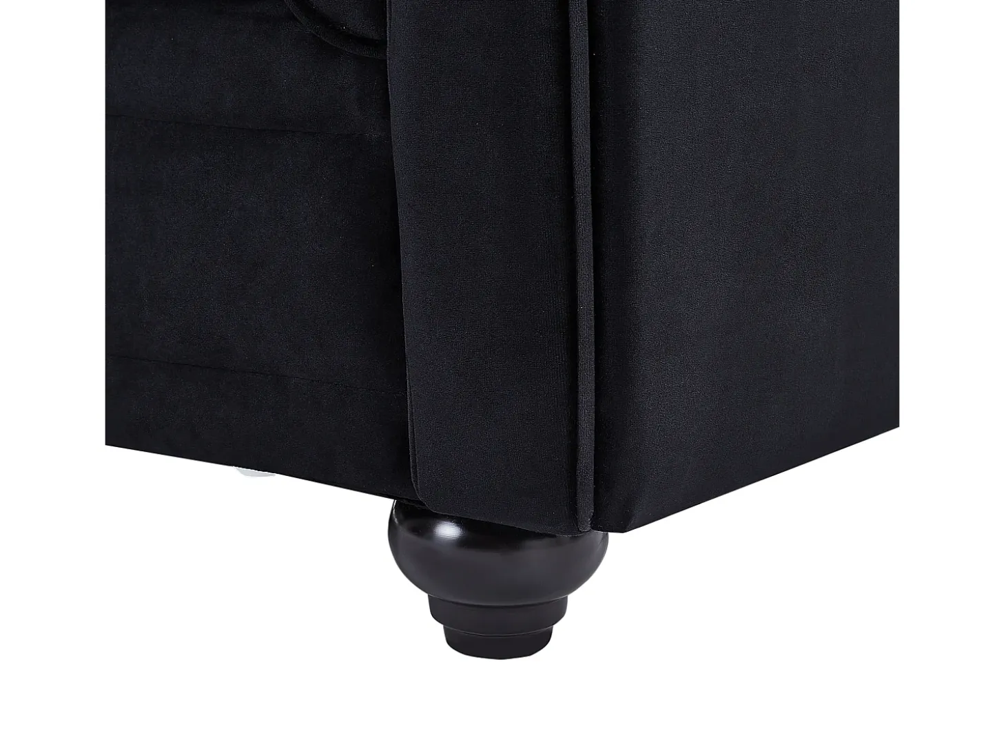 Sofá de 2 plazas de terciopelo negro con botones de efecto cristal CHESTERFIELD