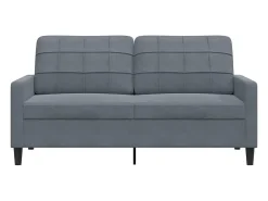 Sofá de 2 plazas de terciopelo gris oscuro 140 cm