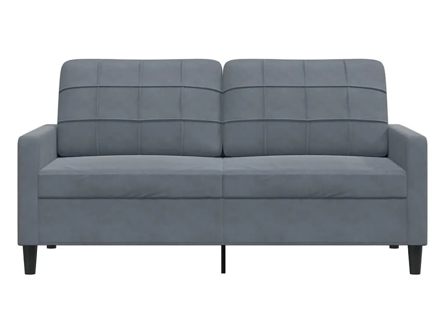 Sofá de 2 plazas de terciopelo gris oscuro 140 cm