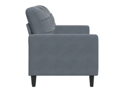 Sofá de 2 plazas de terciopelo gris oscuro 140 cm