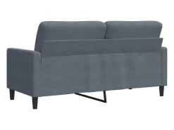 Sofá de 2 plazas de terciopelo gris oscuro 140 cm