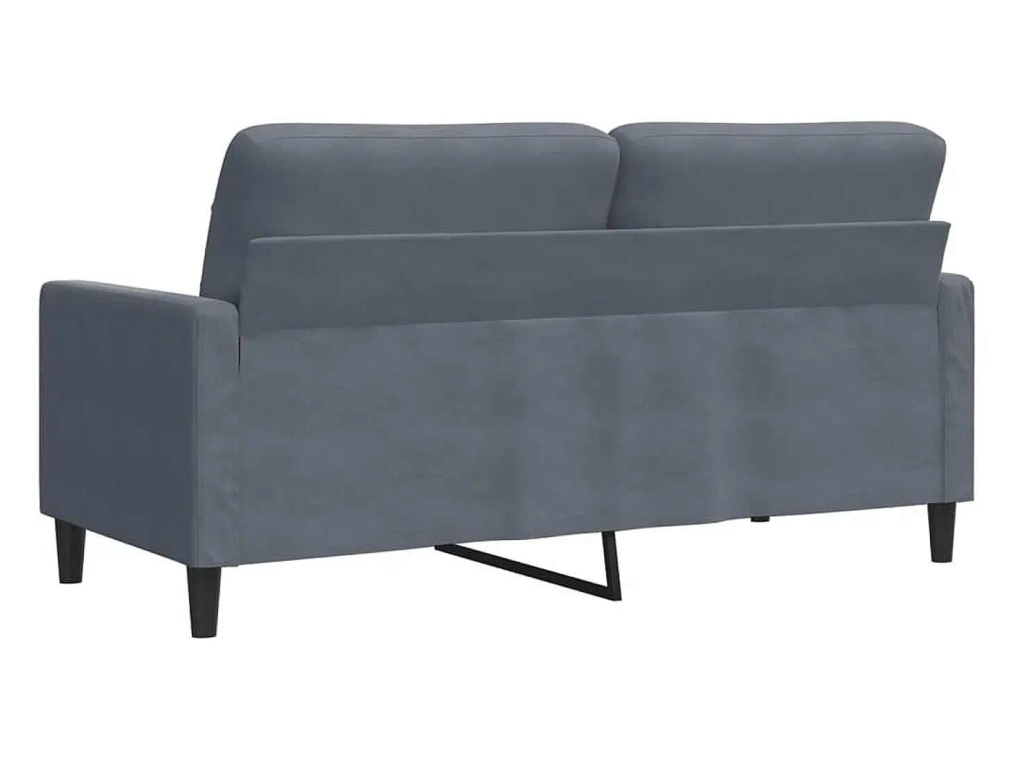 Sofá de 2 plazas de terciopelo gris oscuro 140 cm