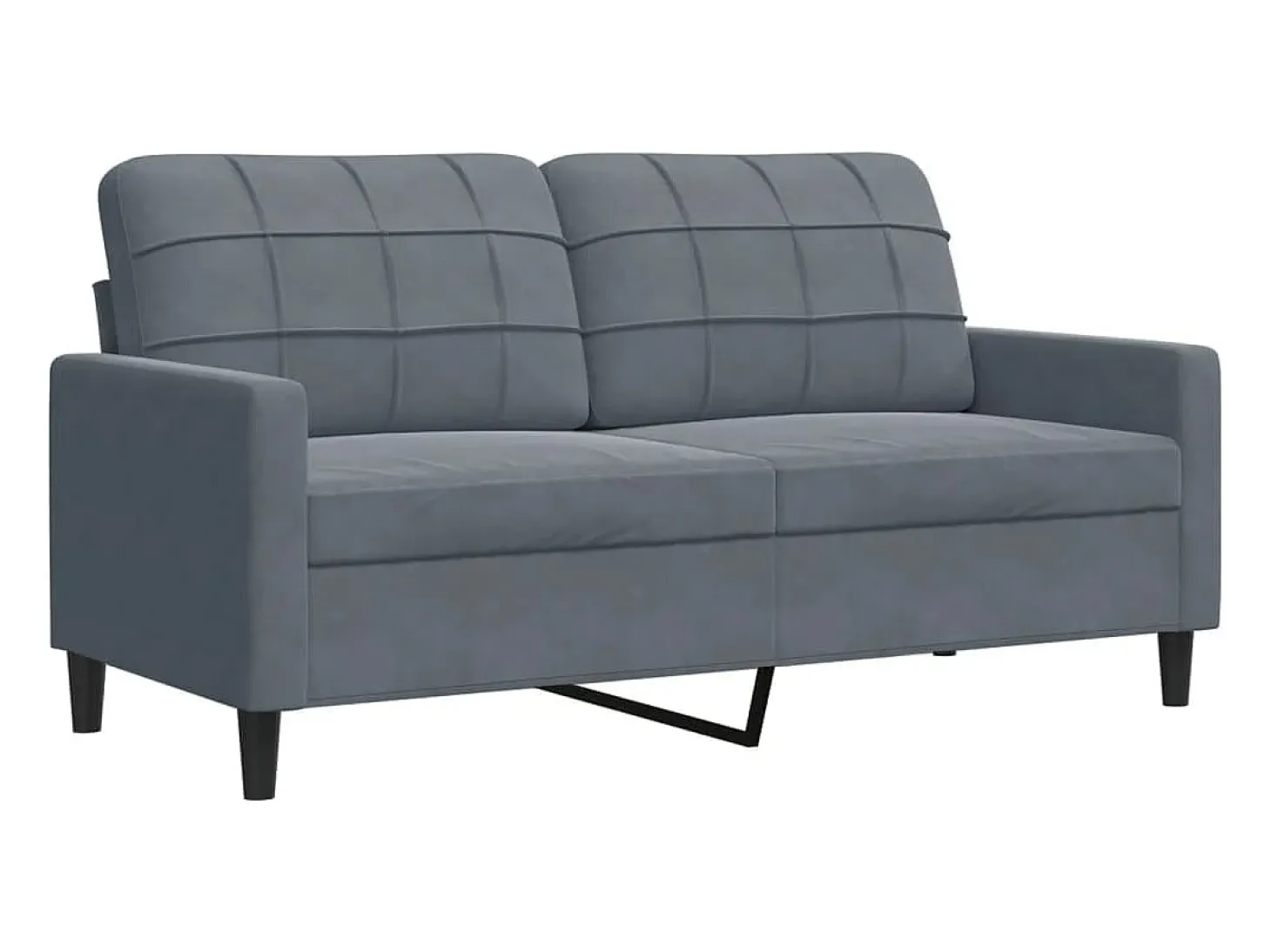 Sofá de 2 plazas de terciopelo gris oscuro 140 cm