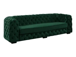 Sofá de 3 plazas de terciopelo verde Chesterfield STANLEY