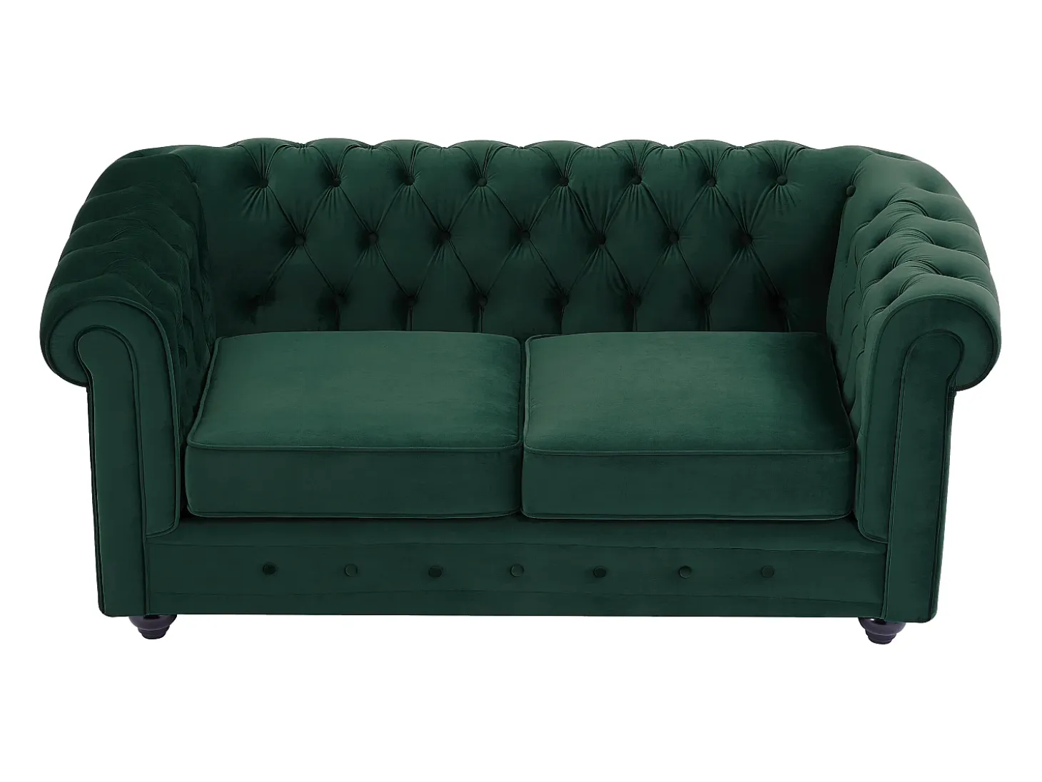 Sofá de 2 plazas de terciopelo verde CHESTERFIELD