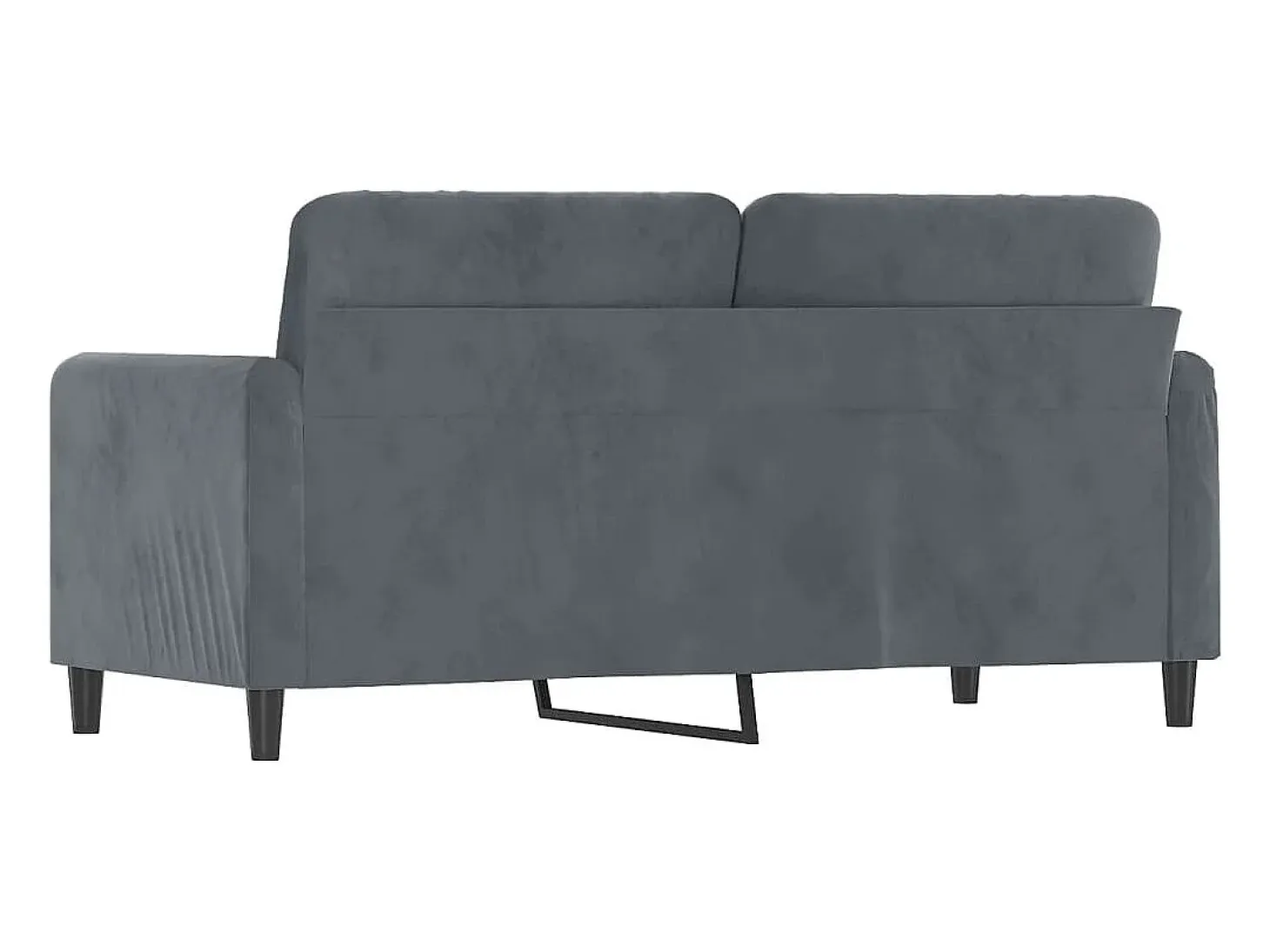 Sofá de 2 plazas de terciopelo gris oscuro 140 cm PWFG52789