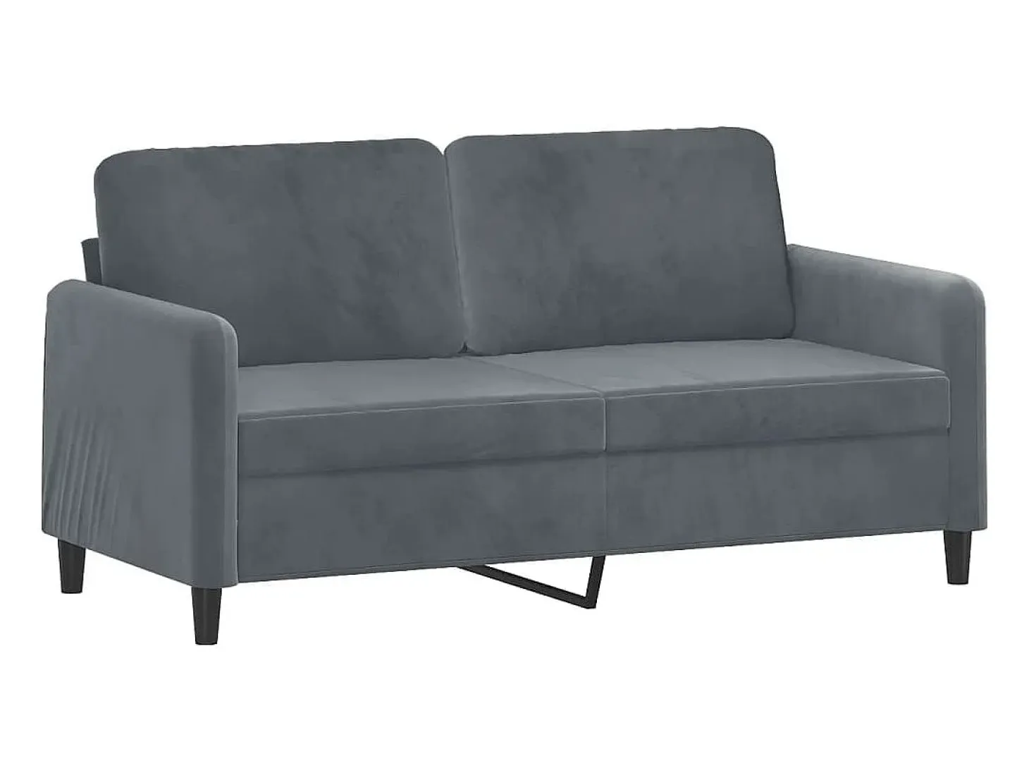 Sofá de 2 plazas de terciopelo gris oscuro 140 cm PWFG52789