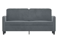 Sofá de 2 plazas de terciopelo gris oscuro 140 cm PWFG52789