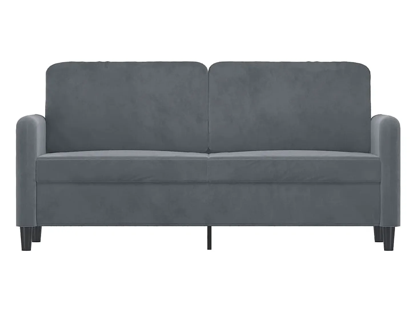 Sofá de 2 plazas de terciopelo gris oscuro 140 cm PWFG52789