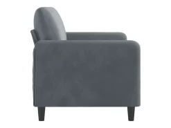Sofá de 2 plazas de terciopelo gris oscuro 140 cm PWFG52789
