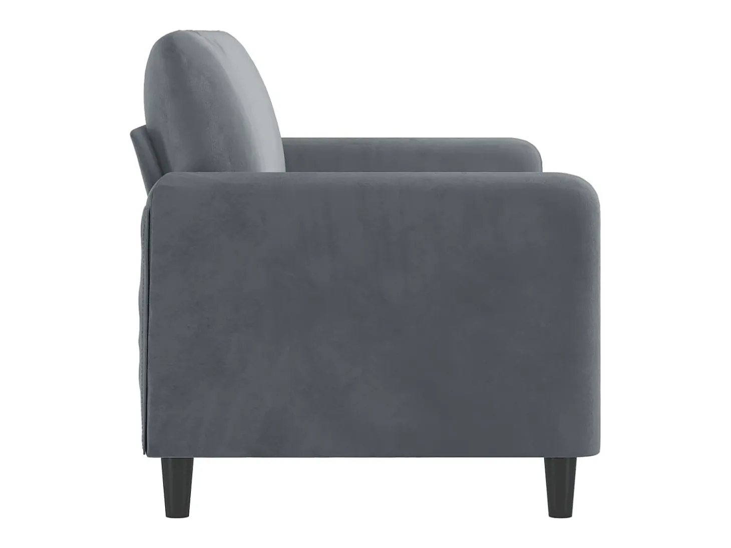 Sofá de 2 plazas de terciopelo gris oscuro 140 cm PWFG52789