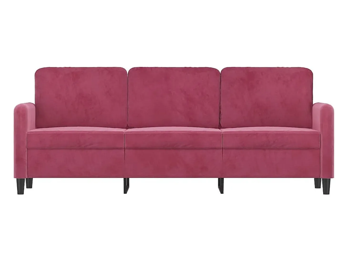 Sofá de 3 plazas de terciopelo rojo tinto 180 cm