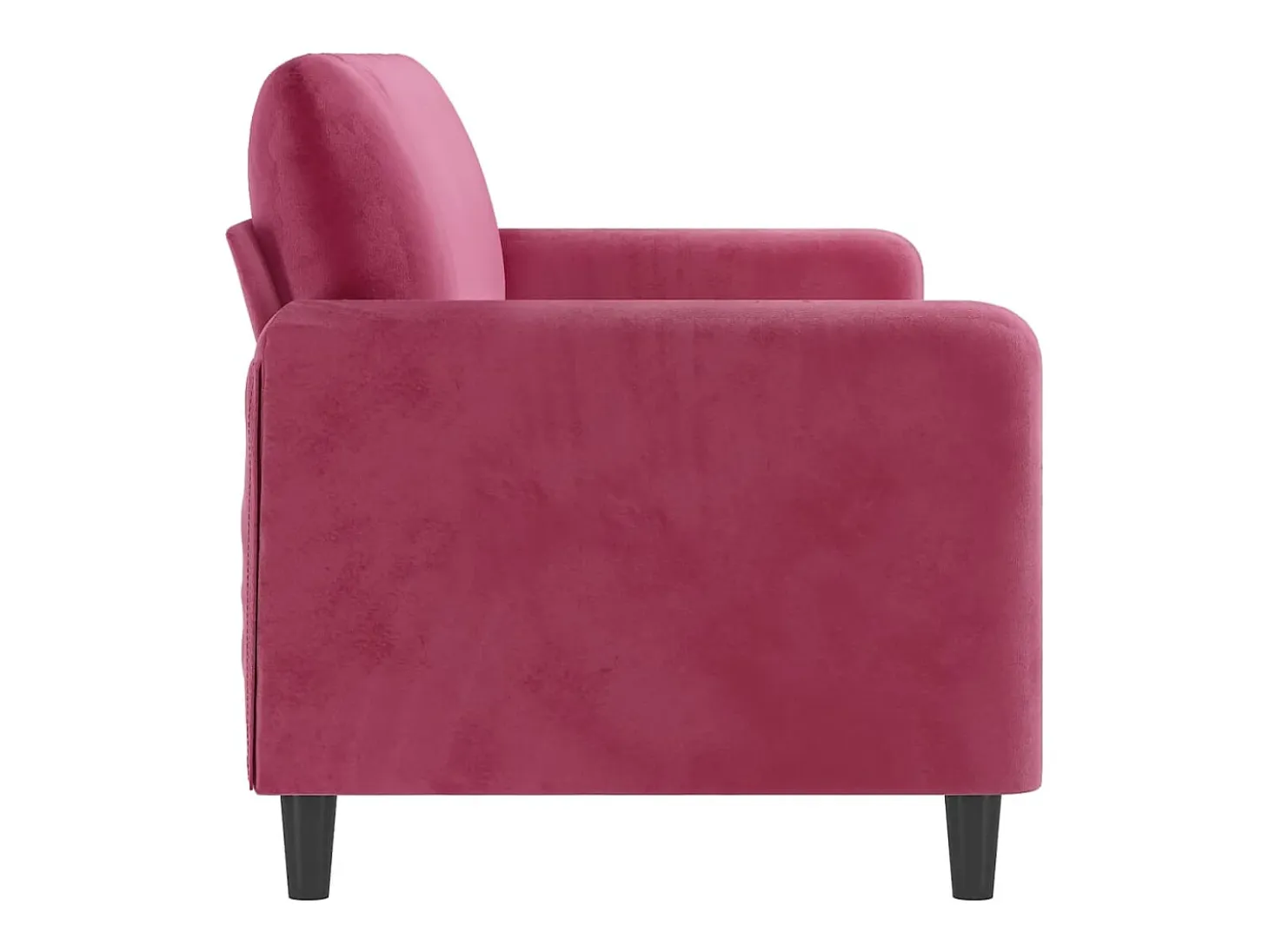 Sofá de 3 plazas de terciopelo rojo tinto 180 cm