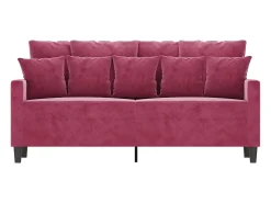 Sofá de 2 plazas de terciopelo rojo tinto 140 cm