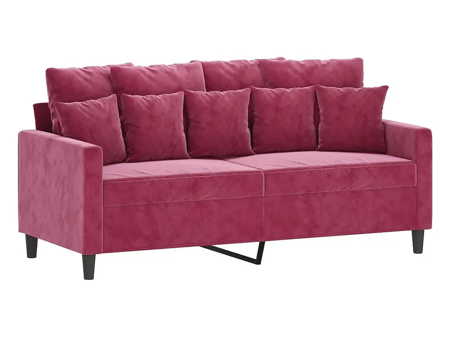 Sofá de 2 plazas de terciopelo rojo tinto 140 cm