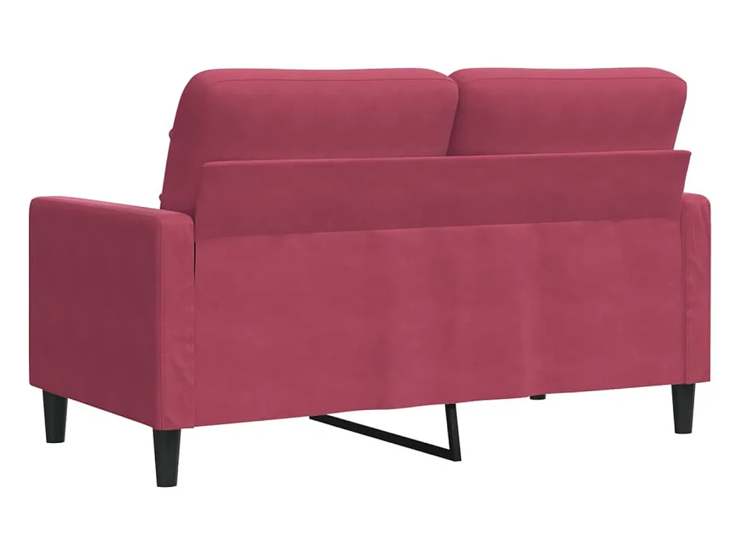 Sofá de 2 plazas de terciopelo rojo tinto 120 cm