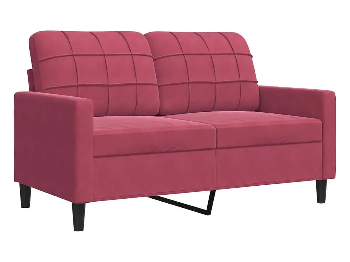Sofá de 2 plazas de terciopelo rojo tinto 120 cm