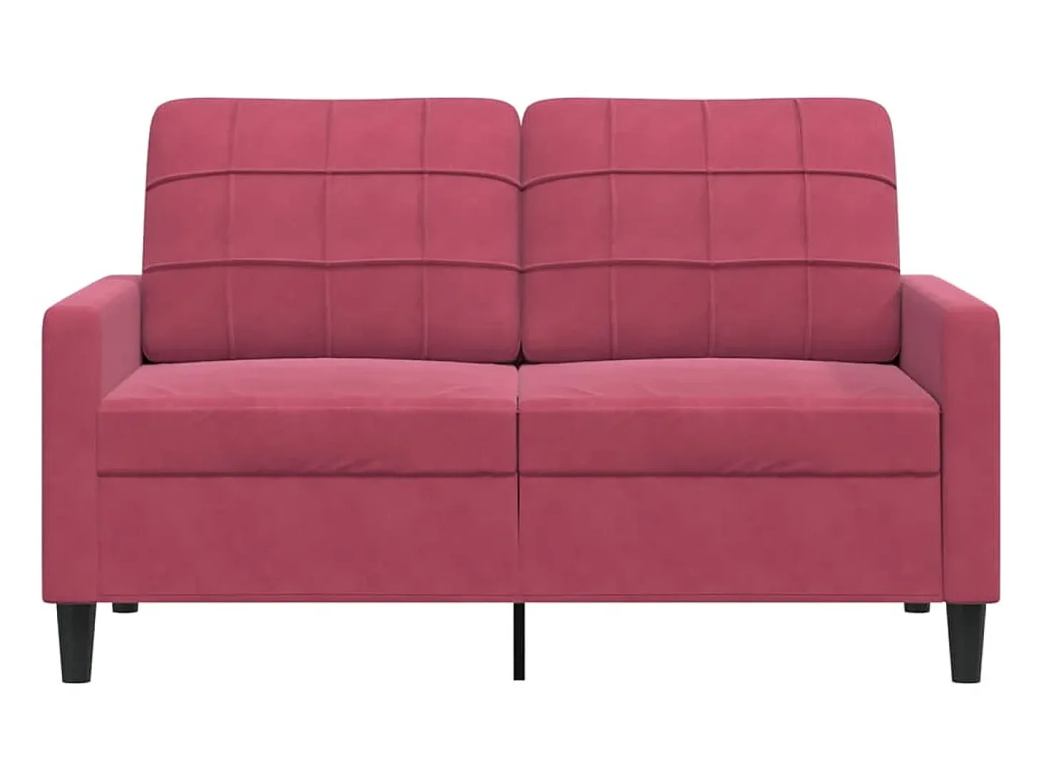 Sofá de 2 plazas de terciopelo rojo tinto 120 cm
