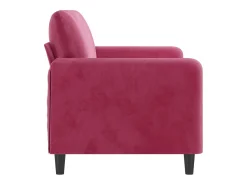 Sofá de 2 plazas de terciopelo rojo tinto 140 cm