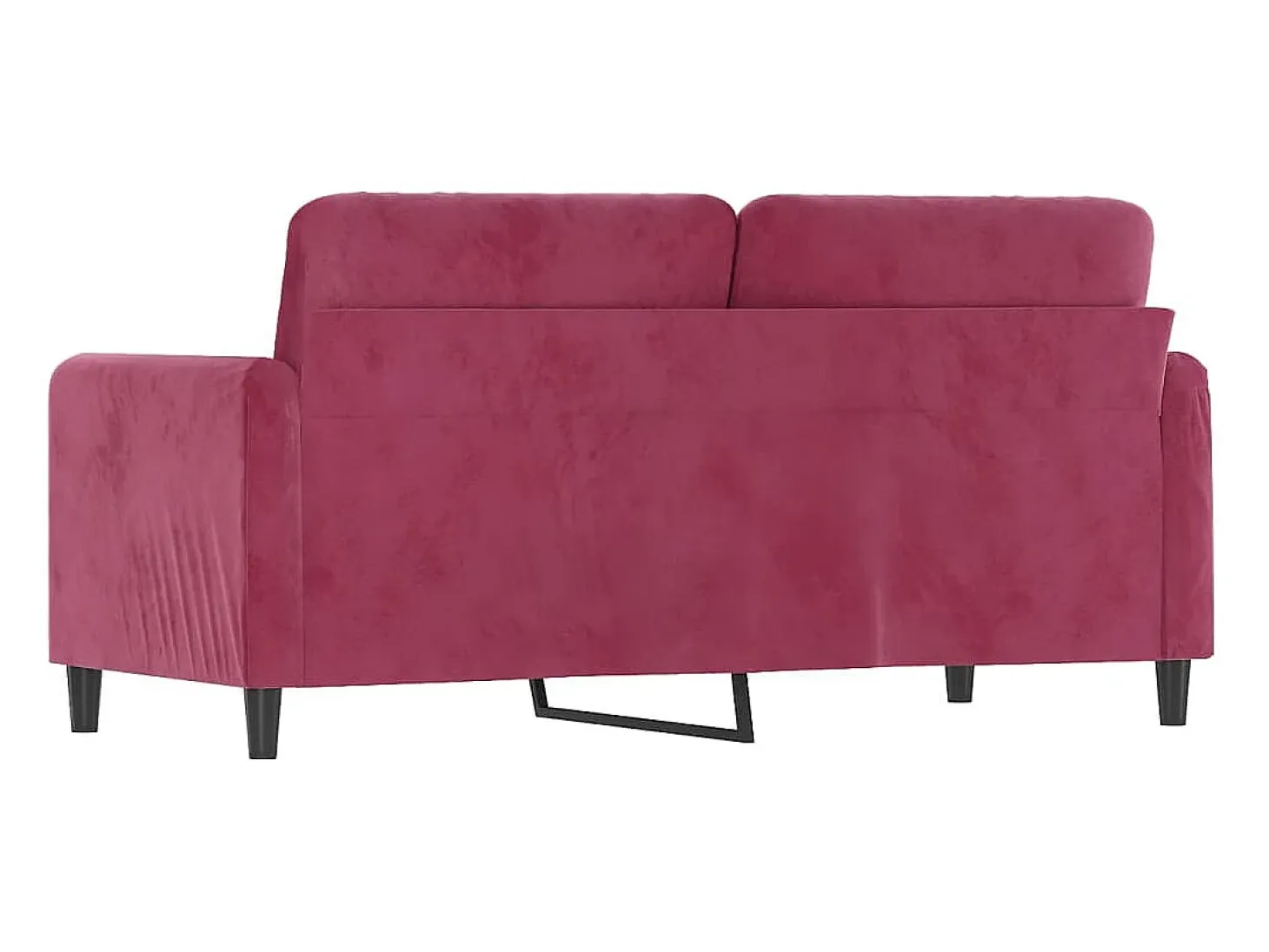Sofá de 2 plazas de terciopelo rojo tinto 140 cm