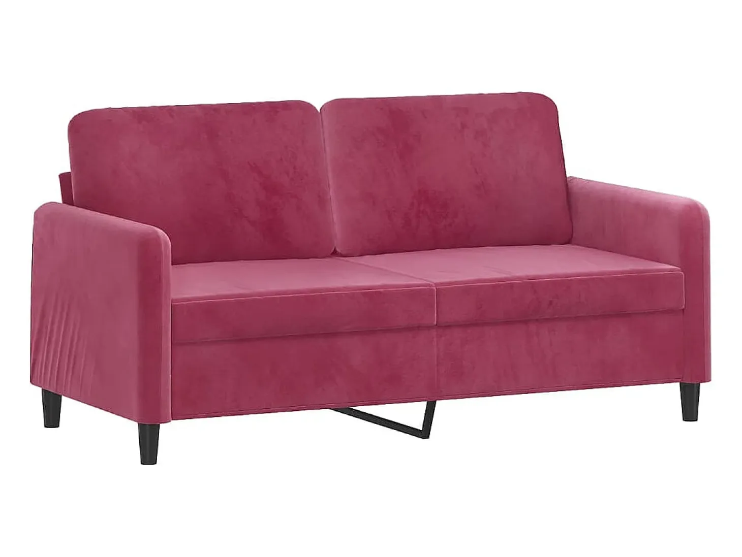 Sofá de 2 plazas de terciopelo rojo tinto 140 cm
