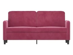 Sofá de 2 plazas de terciopelo rojo tinto 140 cm