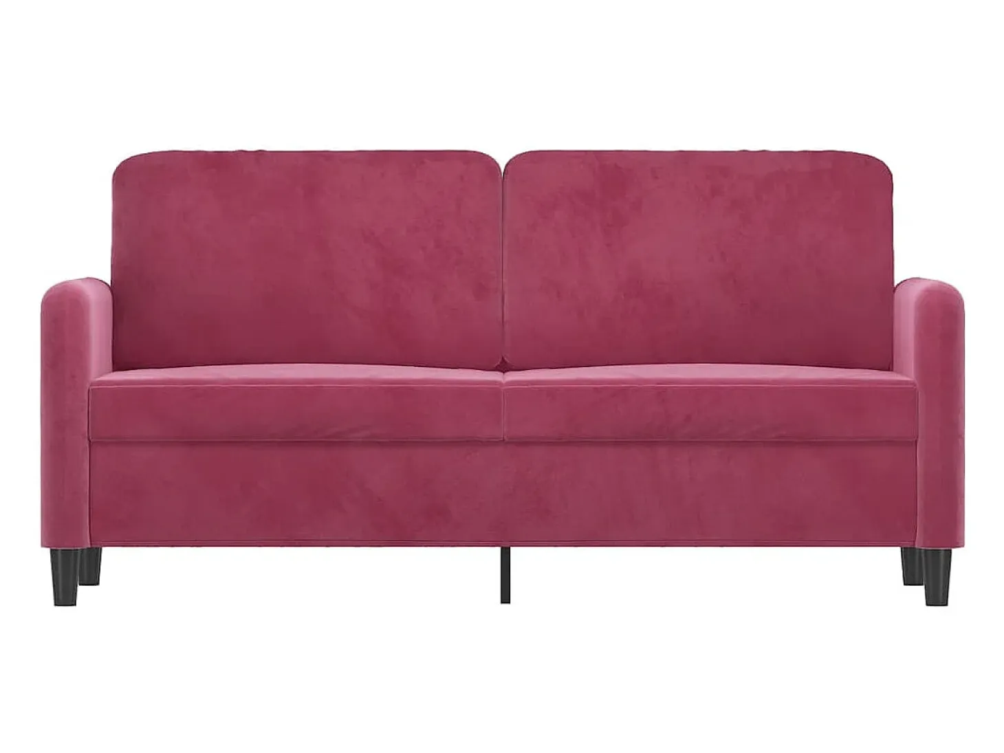 Sofá de 2 plazas de terciopelo rojo tinto 140 cm