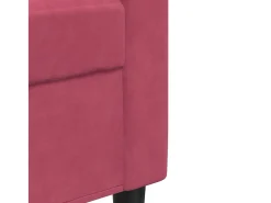 Sofá de 3 plazas de terciopelo rojo tinto 210 cm
