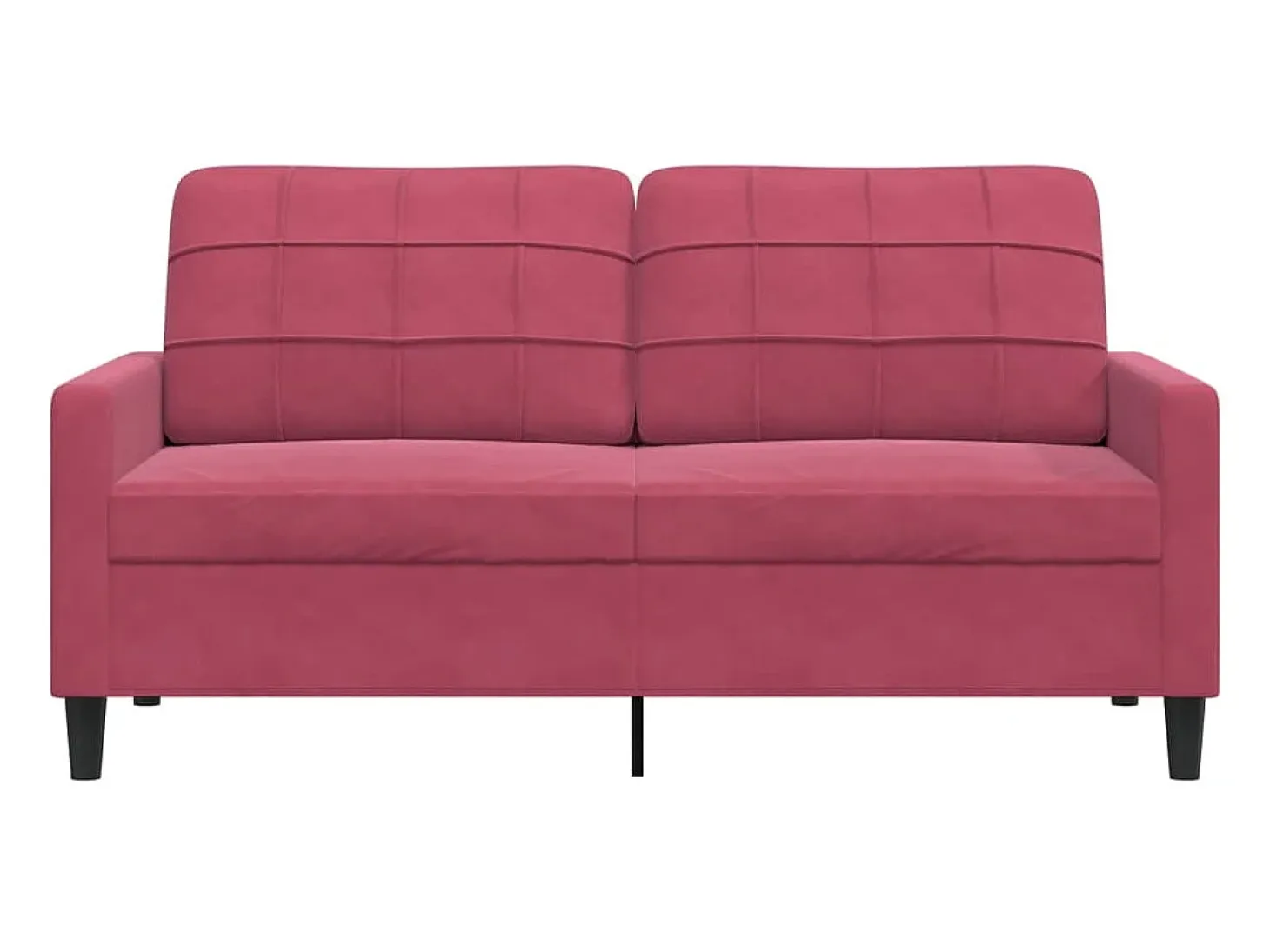 Sofá de 2 plazas de terciopelo rojo tinto 140 cm
