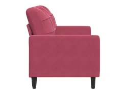 Sofá de 2 plazas de terciopelo rojo tinto 140 cm